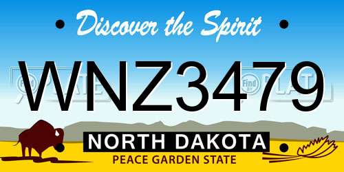 WNZ3479 North Dakota License Plate