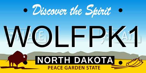 WOLFPK1 North Dakota License Plate