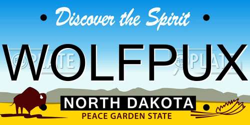 WOLFPUX North Dakota License Plate