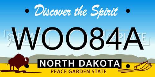 WOO84A North Dakota License Plate