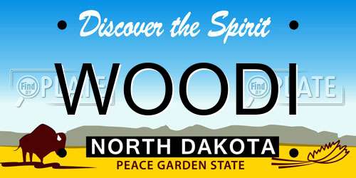 WOODI North Dakota License Plate