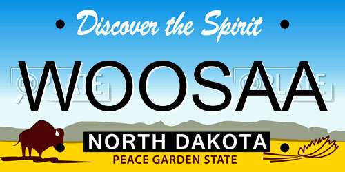 WOOSAA North Dakota License Plate