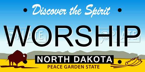 WORSHIP North Dakota License Plate