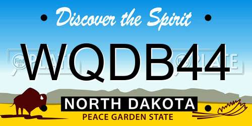 WQDB44 North Dakota License Plate