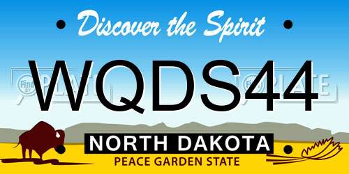 WQDS44 North Dakota License Plate