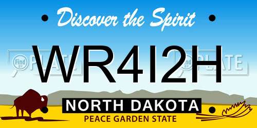 WR4I2H North Dakota License Plate