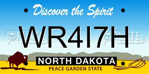 WR4I7H North Dakota License Plate