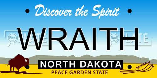 WRAITH North Dakota License Plate