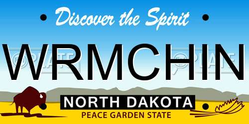 WRMCHIN North Dakota License Plate