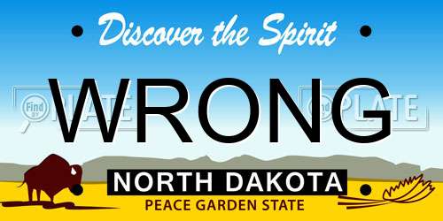 WRONG North Dakota License Plate