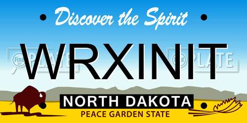 WRXINIT North Dakota License Plate