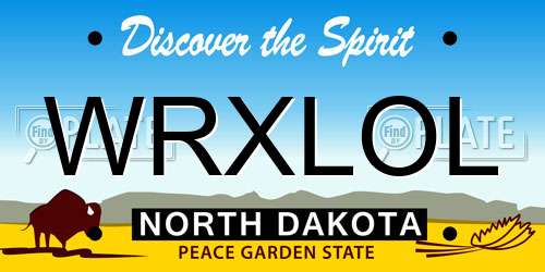 WRXLOL North Dakota License Plate
