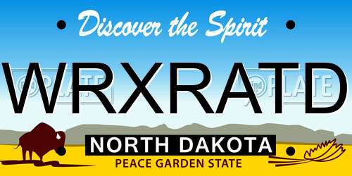 WRXRATD North Dakota License Plate
