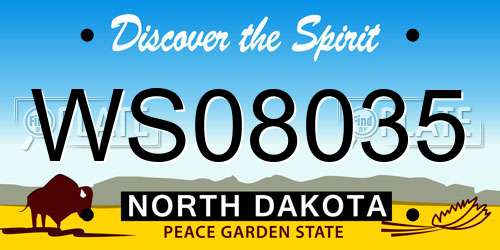 WS08035 North Dakota License Plate