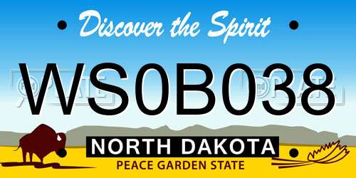 WS0B038 North Dakota License Plate