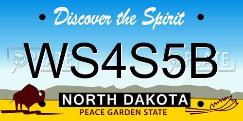 WS4S5B North Dakota License Plate