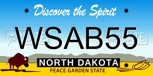 WSAB55 North Dakota License Plate