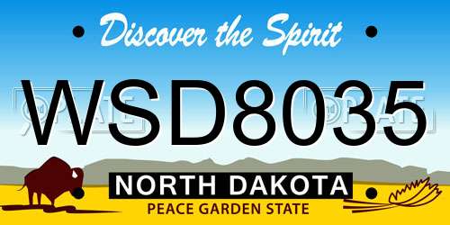 WSD8035 North Dakota License Plate