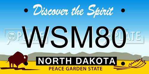 WSM80 North Dakota License Plate