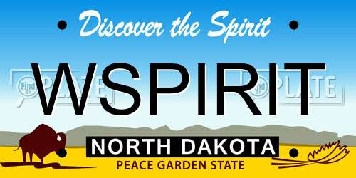 WSPIRIT North Dakota License Plate