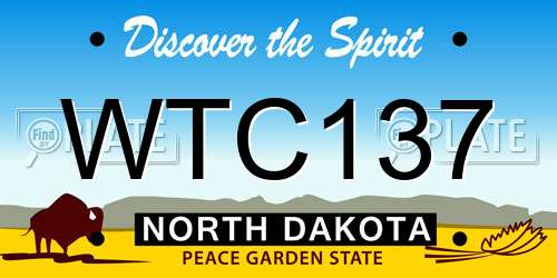 WTC137 North Dakota License Plate