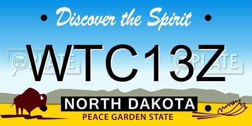 WTC13Z North Dakota License Plate