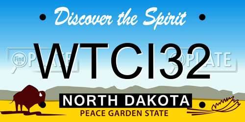 WTCI32 North Dakota License Plate