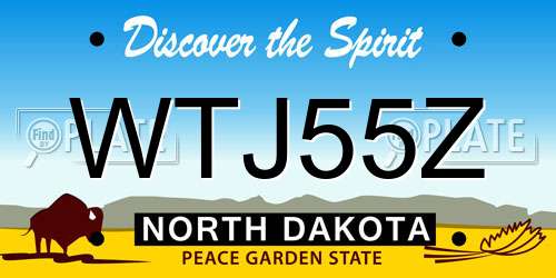 WTJ55Z North Dakota License Plate
