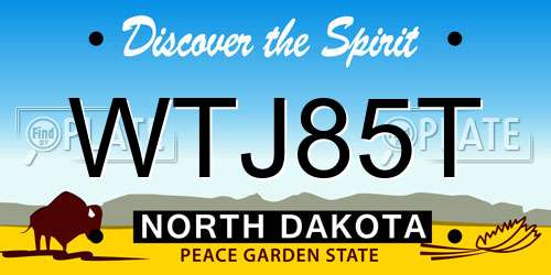 WTJ85T North Dakota License Plate