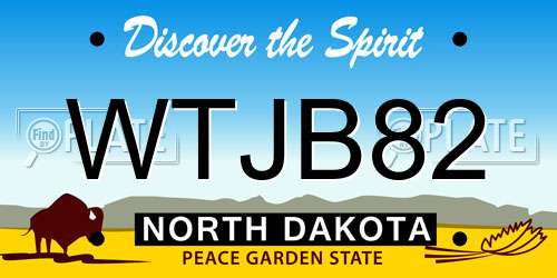 WTJB82 North Dakota License Plate
