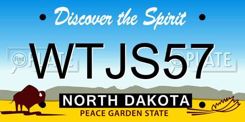 WTJS57 North Dakota License Plate