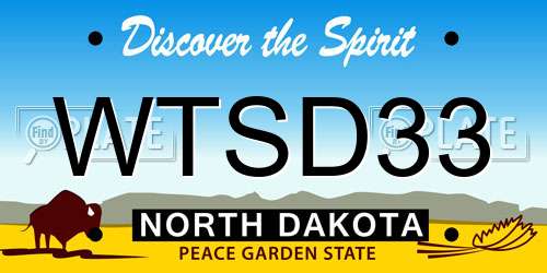 WTSD33 North Dakota License Plate
