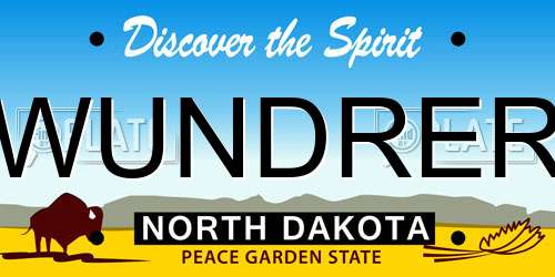 WUNDRER North Dakota License Plate