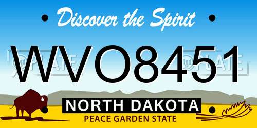WVO8451 North Dakota License Plate