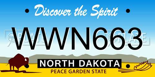 WWN663 North Dakota License Plate