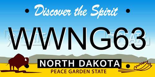 WWNG63 North Dakota License Plate