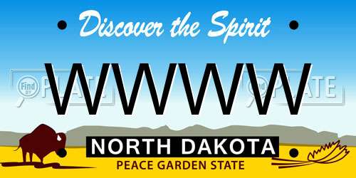 WWWW North Dakota License Plate