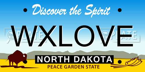 WXLOVE North Dakota License Plate