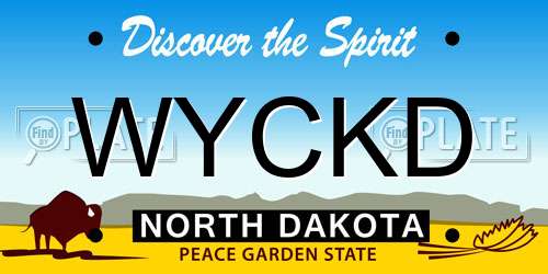 WYCKD North Dakota License Plate