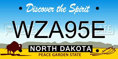 WZA95E North Dakota License Plate