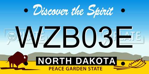 WZB03E North Dakota License Plate