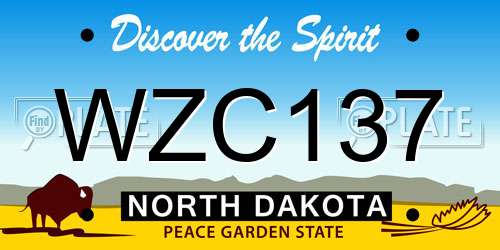 WZC137 North Dakota License Plate