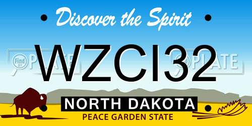 WZCI32 North Dakota License Plate