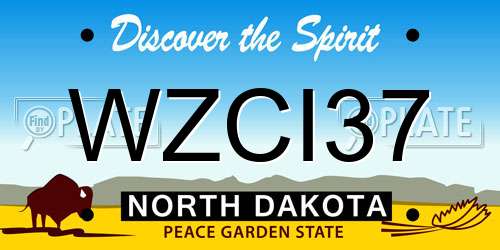 WZCI37 North Dakota License Plate