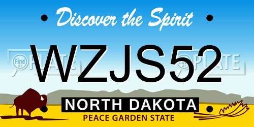 WZJS52 North Dakota License Plate