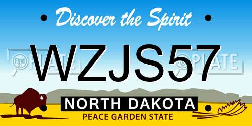 WZJS57 North Dakota License Plate