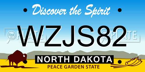 WZJS82 North Dakota License Plate