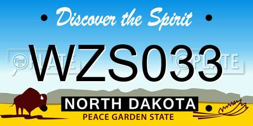 WZS033 North Dakota License Plate