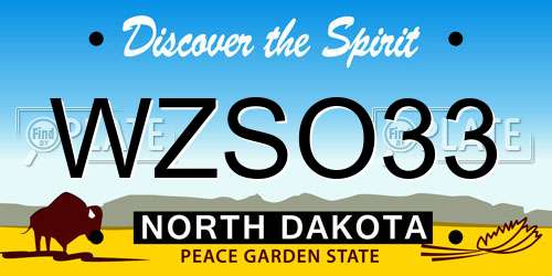 WZSO33 North Dakota License Plate
