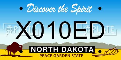 X010ED North Dakota License Plate